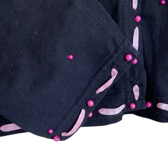 Michael Simon Event Breast Cancer Awareness Women's Black Cardigan Pink Ribbon L - Picture 8 of 16
